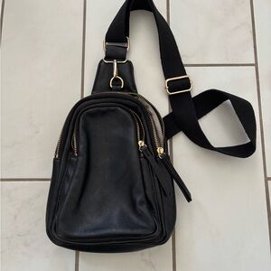 Crossbody Sling Women’s Black and Gold Purse